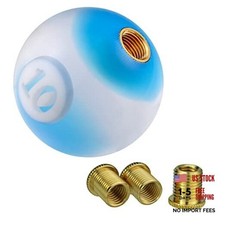 Round Ball Shift Knob Gear Shifter Knobs With 3 Adapters Head Amber Blue