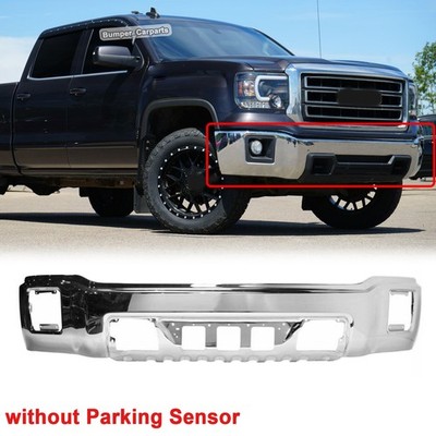 NEW Chrome - Steel Front Bumper Face Bar for 2014 2015 GMC Sierra 1500 w/o Park