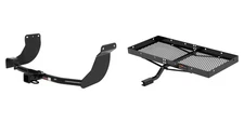 Class 3 Trailer Hitch Receiver w/ Fixed Cargo Carrier Tray 300 lbs CURT 13076