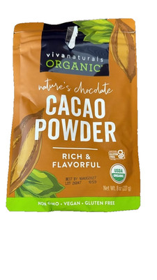Organic Cacao Powder Unsweetened 8 Oz (227g) Raw Superfood Baking Smoothies