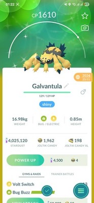 Shiny Galvantula ( Joltik Evolution ) Pokemon Ultra Friends / Registered Go