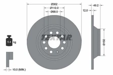 2x Textar Rear Solid Brake Discs Pair For Audi Audi (Faw) Byd A6 A6l F0