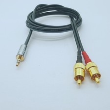 3.5mm 1/8" TRS Plug to L R dual 2x RCA Phono male Y Cable for Monitor Decoder