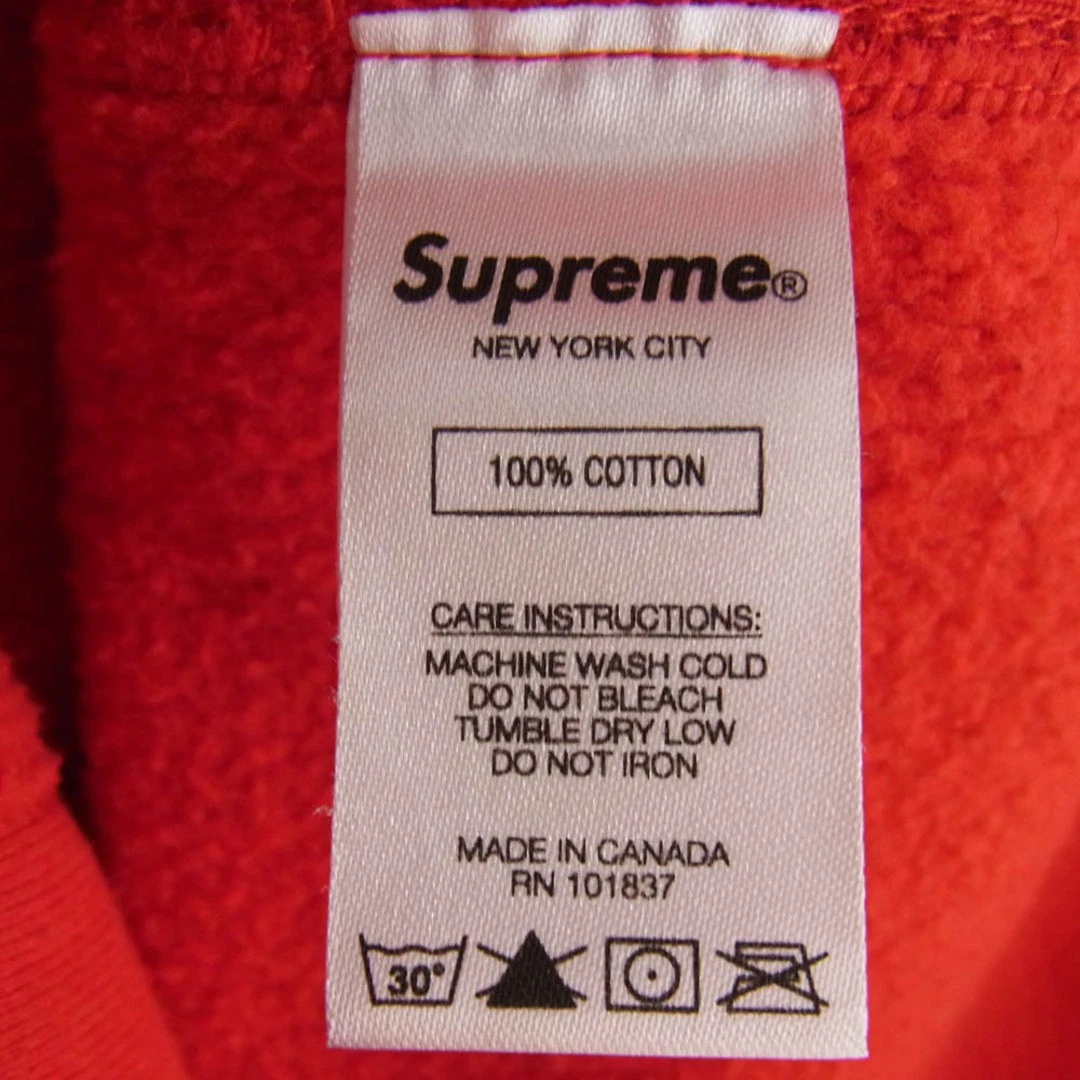 Felpa con cappuccio Supreme 19SS Apple logo rosso L usata LIFE 0