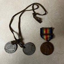 WWI Victory Medal & Dog Tags Lot