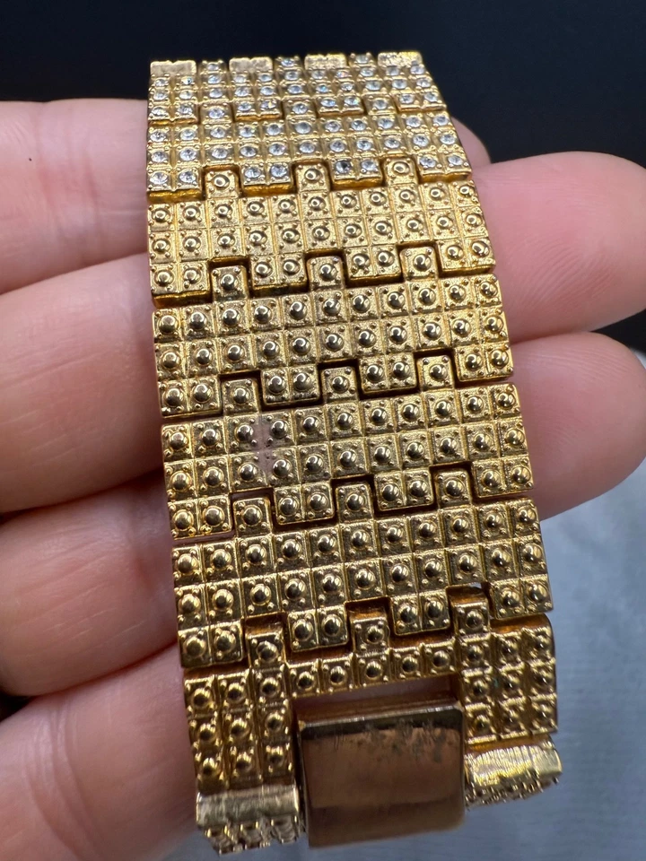 Reloj Suzanne Somers Vintage Estrás Brillante Tono Dorado NECESITA BATERÍA Foto 4 de 4