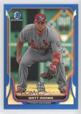 2014 Bowman Chrome Blue Refractor 35/250 Matt Adams #82 5tb