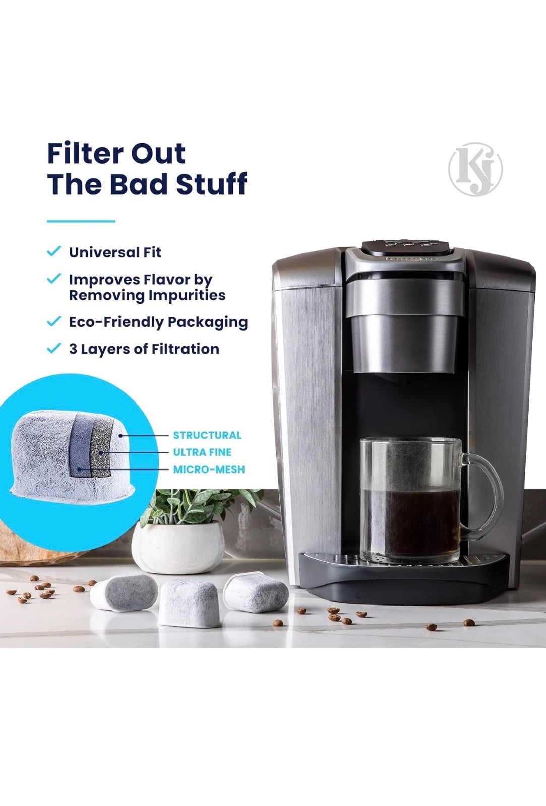 Water Filter Replacement Cartridges for Cuisinart & Keurig Coffee Makers 12 Pack