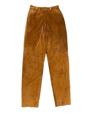 90s Suede Leather Pants Caramel Saddle Brown  Ralph Lauren  - Style Heritage XS