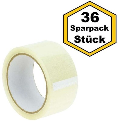0,01 /m 36 Rollen Paketklebeband 66 m Transparent Klebeband Packband Paketband