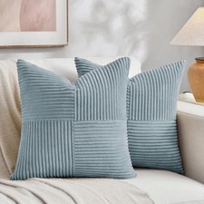 Set of 2 Decorative Throw Pillow Covers 22x22 22" x 22" Pack of 2 Light Blue