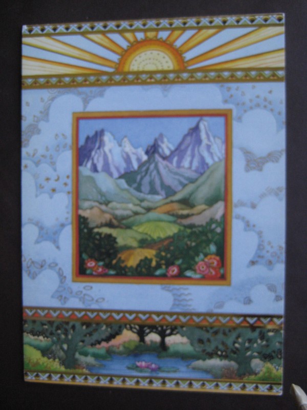  UNUSED 1993 vintage greeting card By Sabine Barnard ANNIVERSARY Sun Mountains