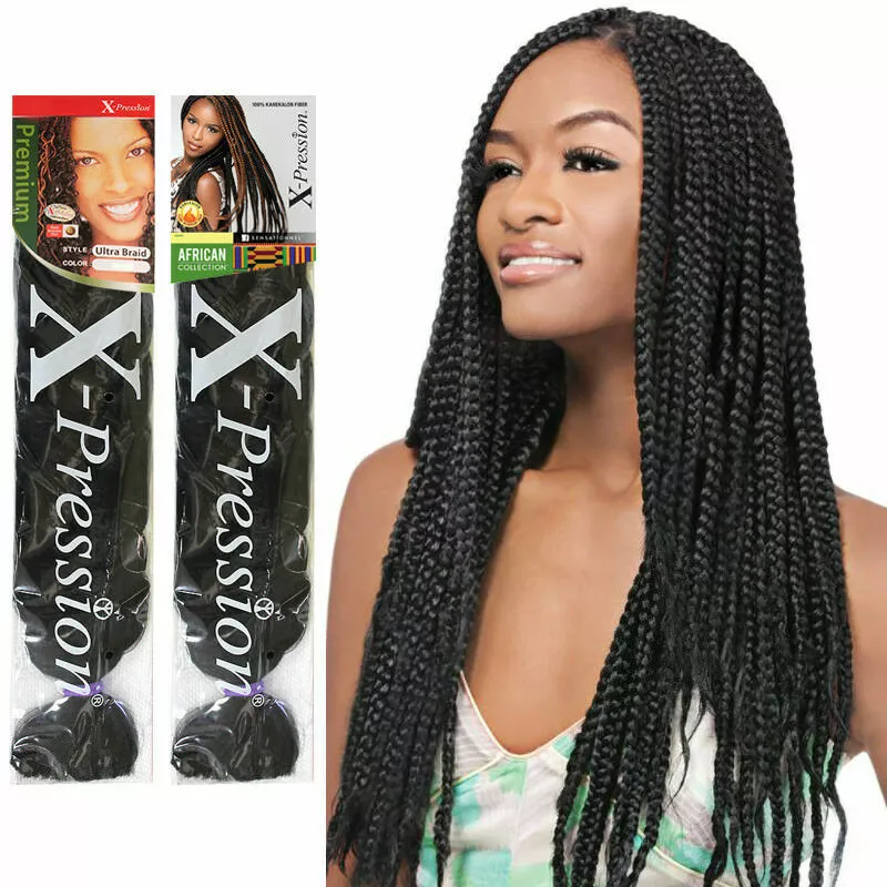 Sensationnel African Collection Jumbo Braid Pre Stretched X Pression Hair  6x 58” ( 2 Dark Brown )