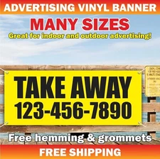 TAKE AWAY Advertising Banner Vinyl Mesh Sign takeaway delivery make an order