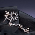 18k yellow gold plated made with Swarovski crystal fashion hair clip accessory