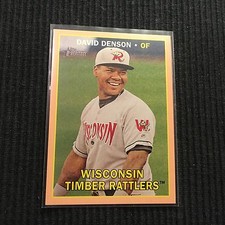 2016 TOPPS HERITAGE MINOR LEAGUE #55 DAVID DENSON *PEACH BORDER #15/25*  BREWERS