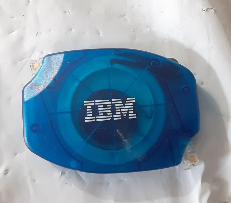 Cable de red LAN Ethernet retráctil IBM de colección retráctil - botín promocional azul Foto 2 de 3
