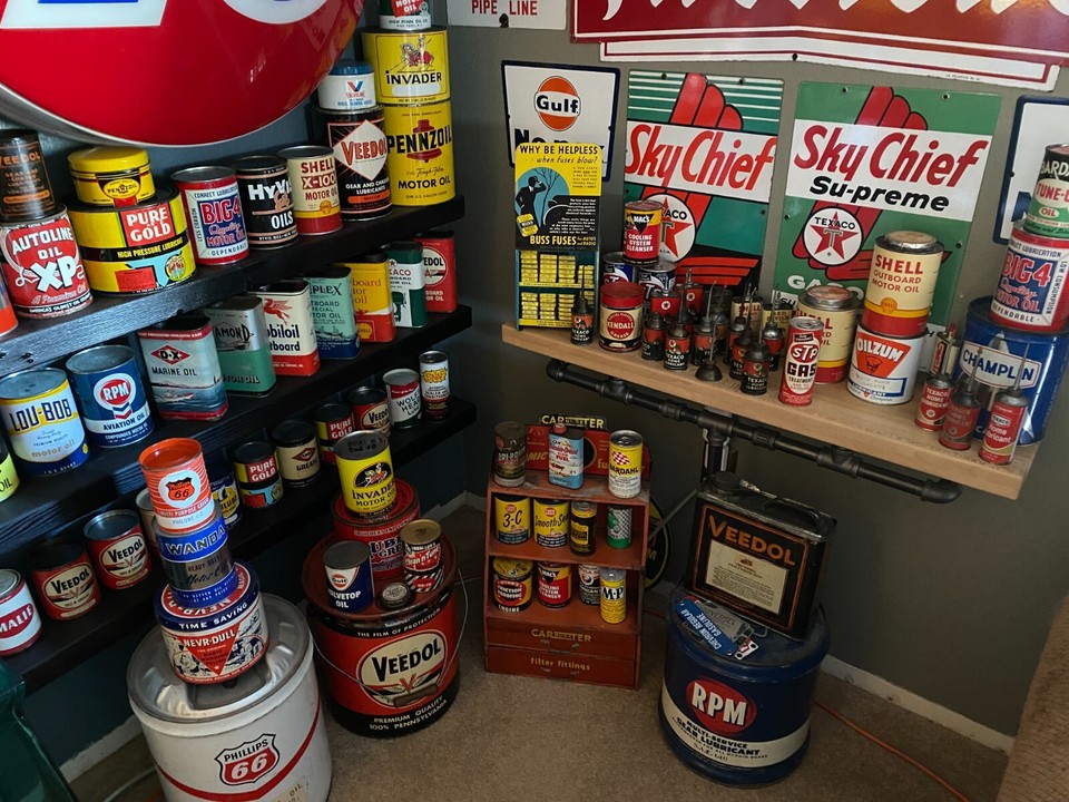 VINTAGE FILMOIL 1QUART MOTOR OIL CAN CATO OIL AND GREASE OK SUPER