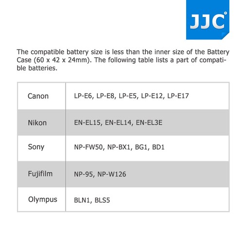 JJC 4PCS Water-Resistant Battery Case for Canon Nikon Sony Fujifilm DSLR Camera - Picture 7 of 12