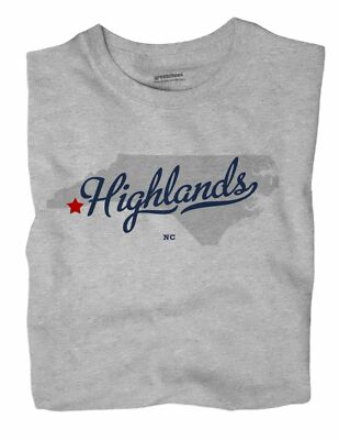 Highlands North Carolina NC T-Shirt MAP