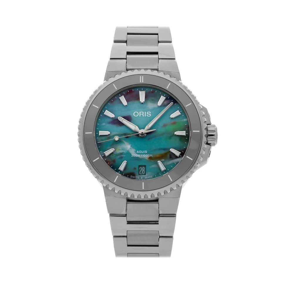 Oris Aquis Date Upcycle Automatic Steel 36mm Watch 01 733 7792 4150-07 8 19 05P