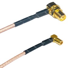RG316 RP-SMA FEMALE ANGLE to SMB MALE ANGLE RF Cable Rapid-SHIP LOT