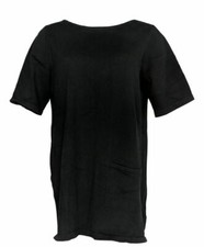 Joan Rivers Classics Collection Sweater Knit Tunic-Black-XS-NEW-A293989