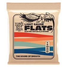 Ernie Ball Light Stainless Steel Flatwound Electric Guitar Strings, 11-50 Gauge