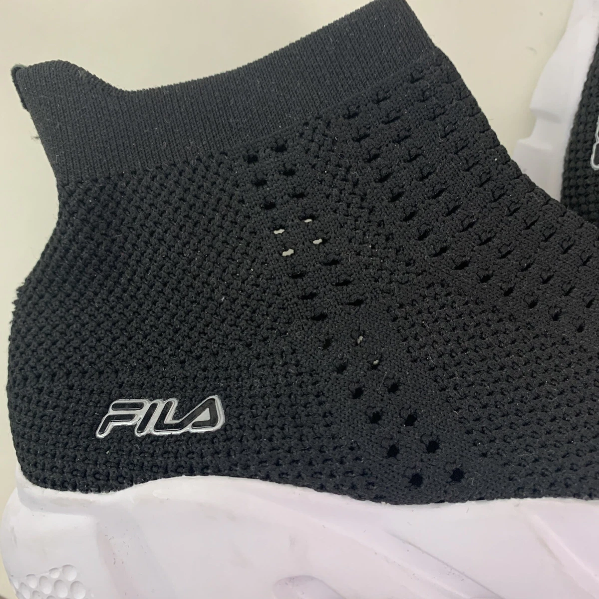 NWOB Fila 6.5 Women's Black Knit Sock Sneaker Shoes | eBay