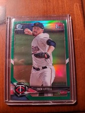 2018 Bowman Chrome Prospects Zack Littell Green Refractors /99 twins Minnesota