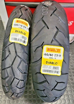 COPPIA GOMME MOTO PIRELLI DIABLO 120/70 ZR17 W + 160/60 ZR17 W HONDA DOT 2024
