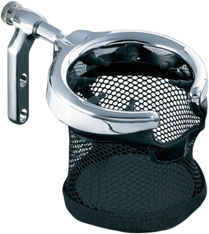 Portabevande Cromato Per Manubrio Moto - In Alluminio E Gomma, Adatto Per Harley E Altri Modelli, Sgancio Rapido 360°