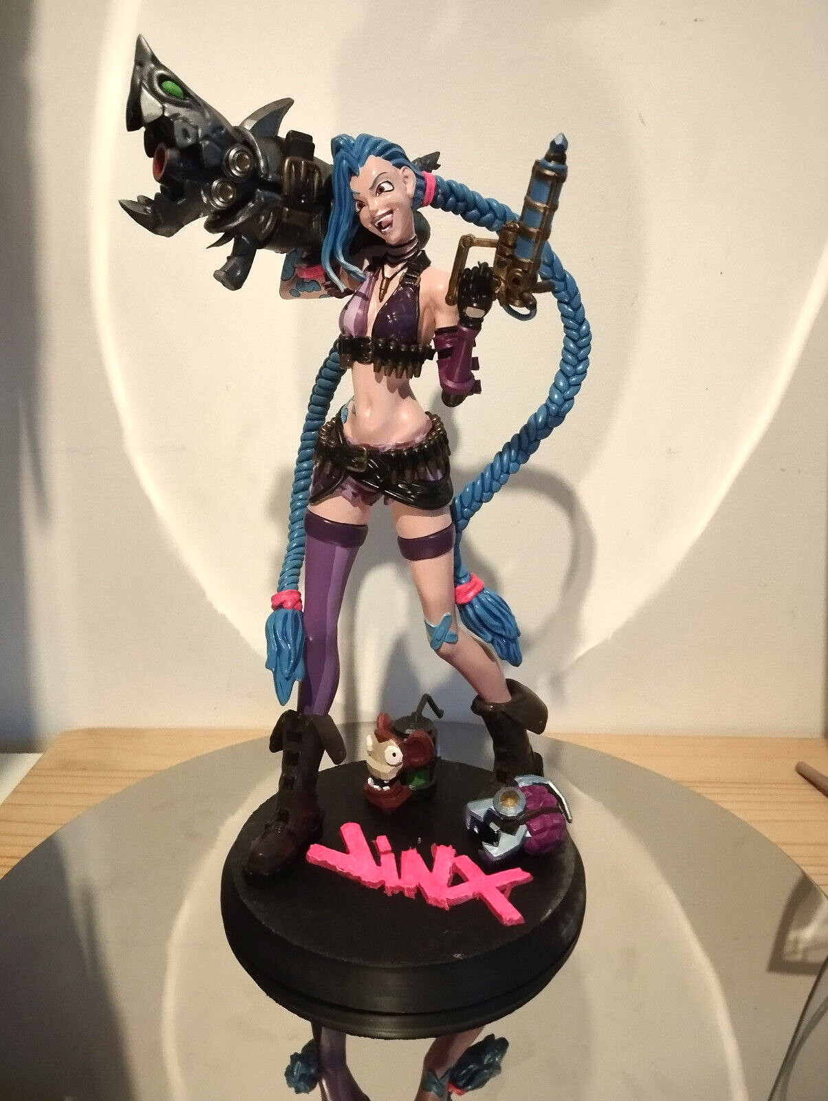 Figurine Jinx 36cm pour Décoration Setup Gaming Arcane League of Legends