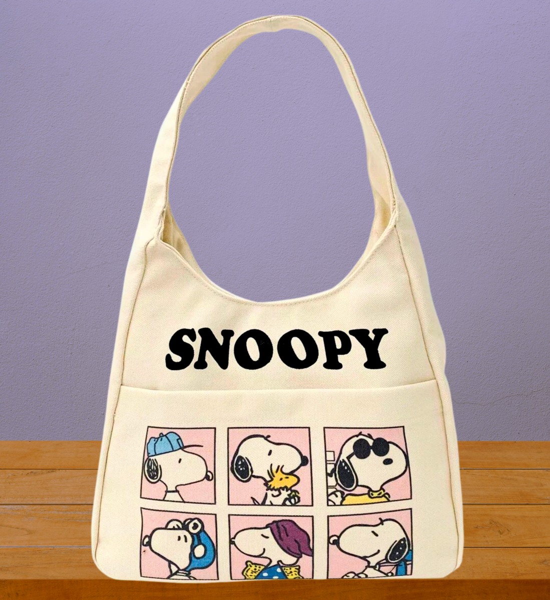 【PEANUTS】Snoopy Weekend Hobo bag スヌーピー ホーボーバッグ Peanuts Snoopy Japan Large Hobo Tote Bag Ladies Kawaii