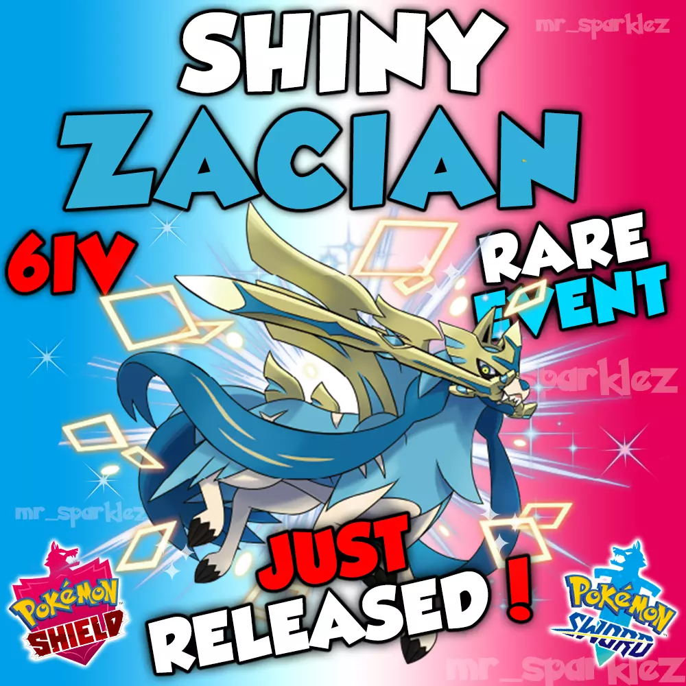 Pokemon Sword Shield ✨ SHINY EVENT ZACIAN Legendary 6IV ✈️ FAST DELIVERY ✈️