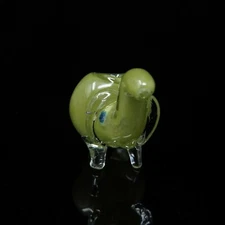 Handmade Colorful Green  Mini Elephant Smoking Bowl Glass Pipe 3 inch- US Seller