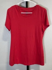 GAP Womens Tomato Red Short Sleeve T-Shirt Stretch Size M Tall