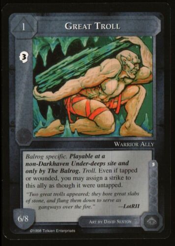 Great Troll, The Balrog, Middle Earth CCG, MECCG, NM, Tracked! - Picture 1 of 2