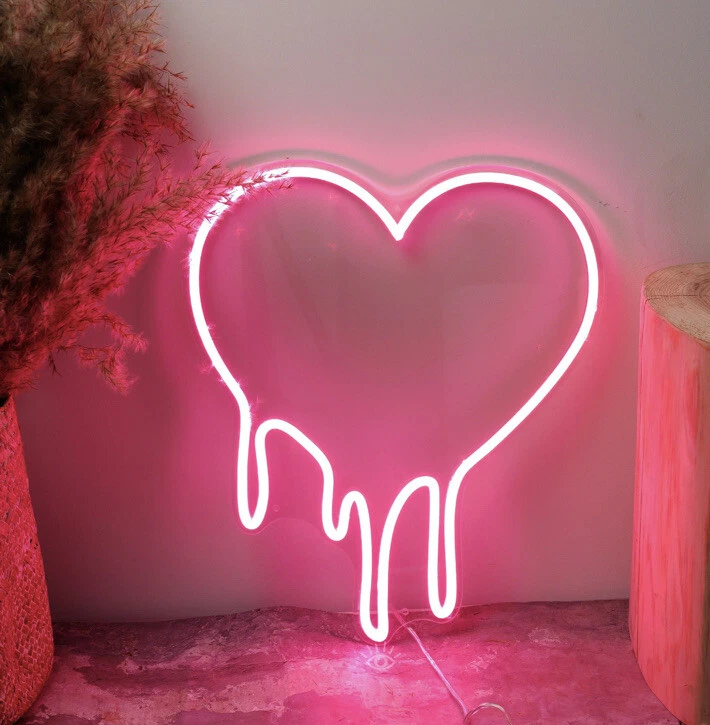 Kawaii Heart NEON LIGHTS LED Gamer Room Wall Decor ART Gift Anniversary | eBay