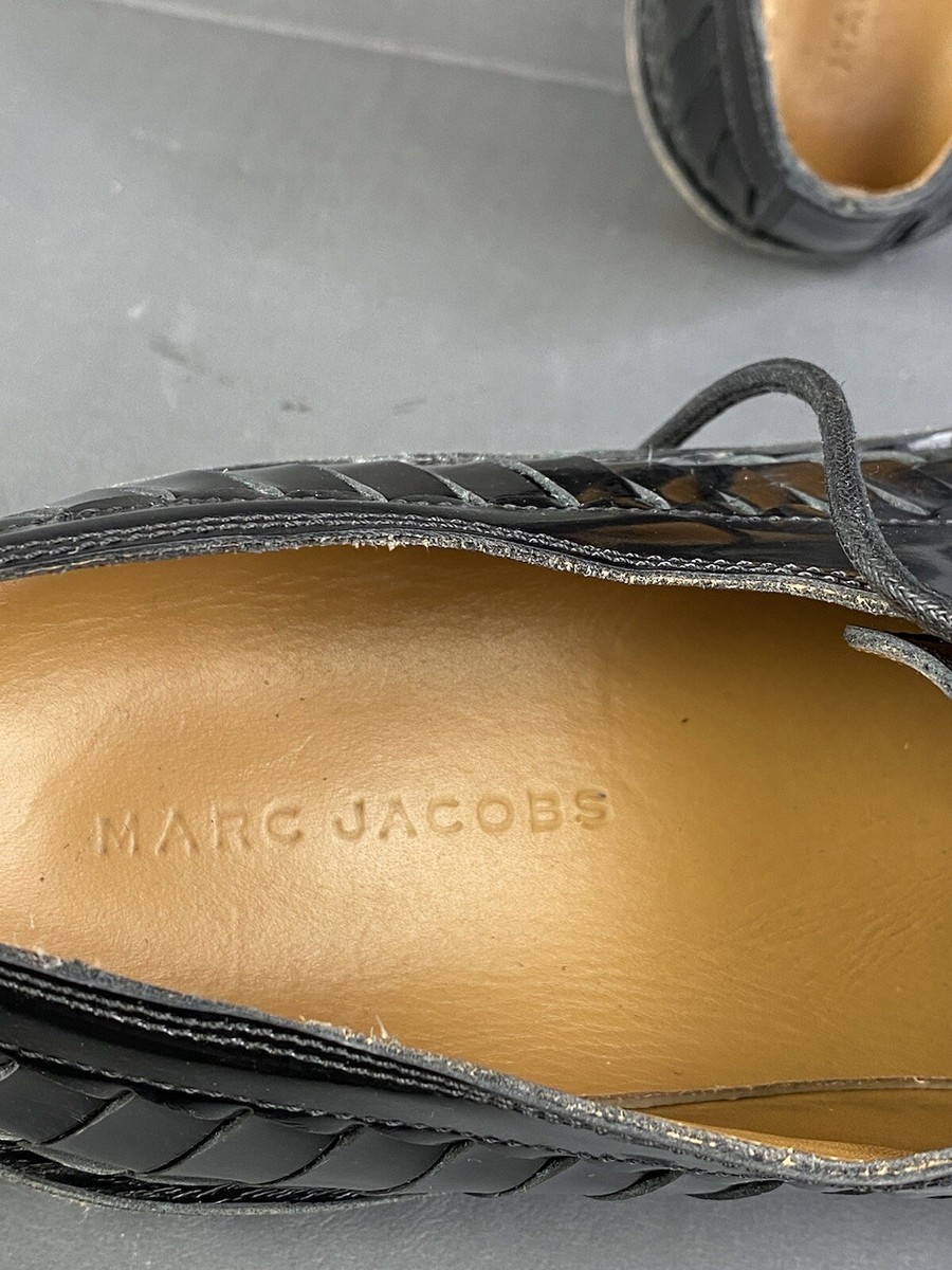Marc Jacobs Woven Leather Shoe Men's Black Lace Up Tractor