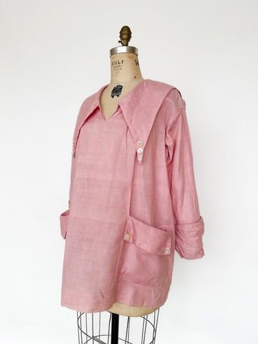 Incredible 1910s Antique Work Smock Tunic Top Unifor - Picture 11 of 16