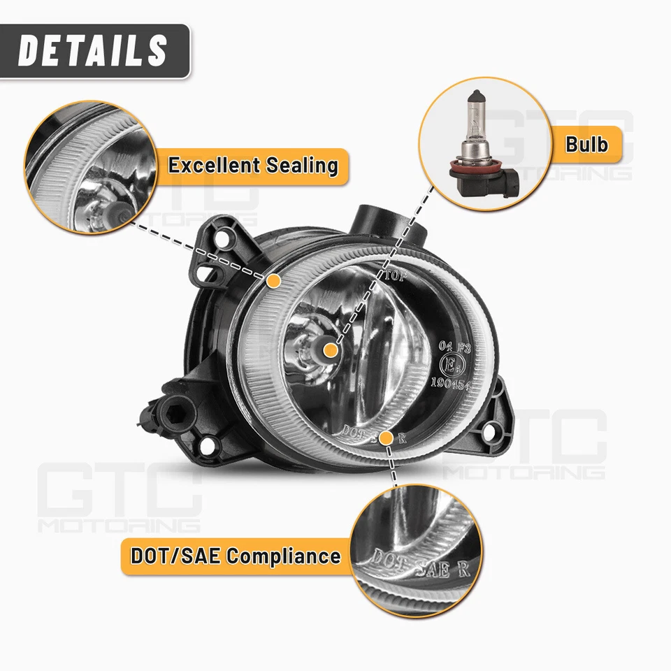 Pair Fog Lights for 2010-2011 MERCEDES-BENZ GL350 GL450 GL500 GL550 Bumper Lamp - Image 3 of 4