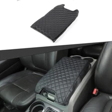 Center Console Pad Leather Armrest Cushion Cover For Ford F150 2009-2014 Black