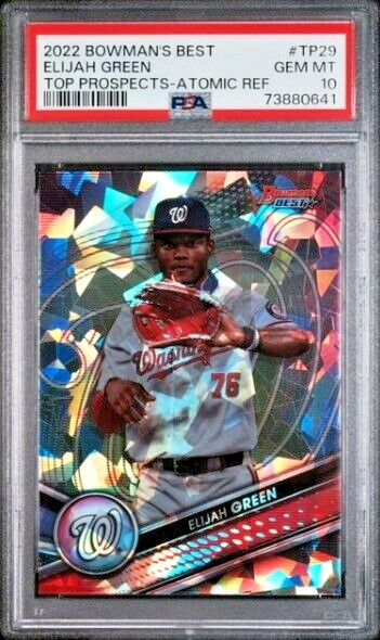 2022 BOWMAN'S BEST ATOMIC REFRACTOR #TP29 ELIJAH GREEN PSA 10 GEM MINT POP 2