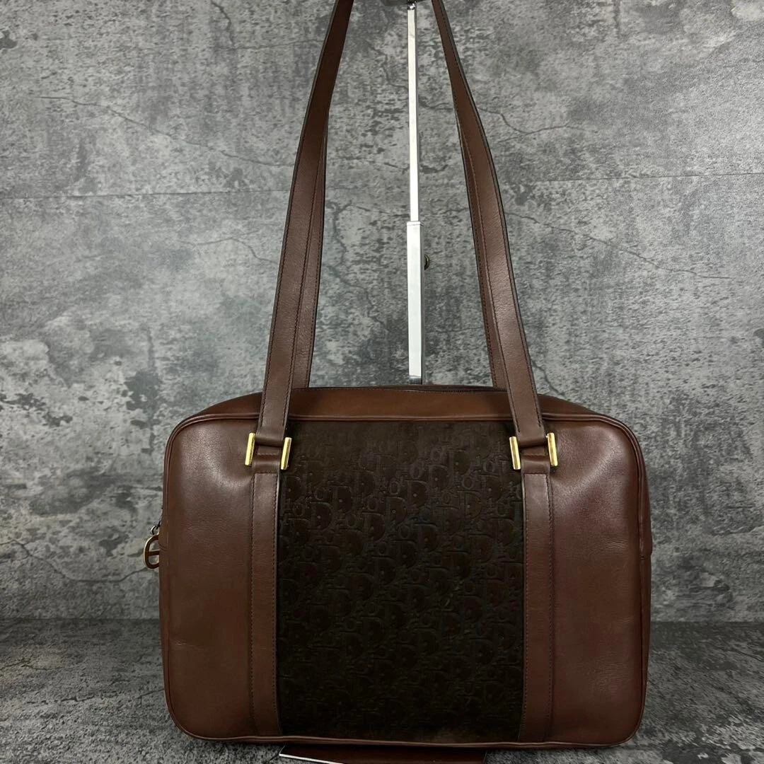 Sac bandoulière femme Christian Dior Trotter daim cuir marron livraison gratuite