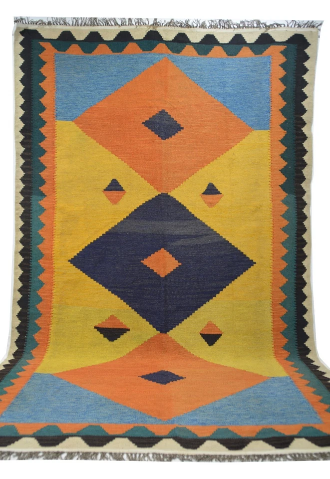 IC674 Handgewebter Teppich aus Wolle Ghashgai Kelim Natur Farbe 300 x 191 - Bild 2 von 4