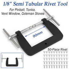 Vent Window Riveter Tool For 1/8" SEMITUBULAR Rivets Fixt Dies For Pinball Tonka