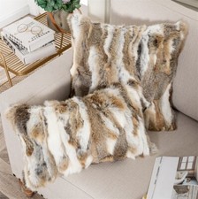 100% Genuine Farm Rabbit Fur Pillowcase Real ...