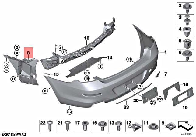 Genuine BMW Alpina B6 F06 F12 F13 640d 640dX 640i Mount Rear Left 