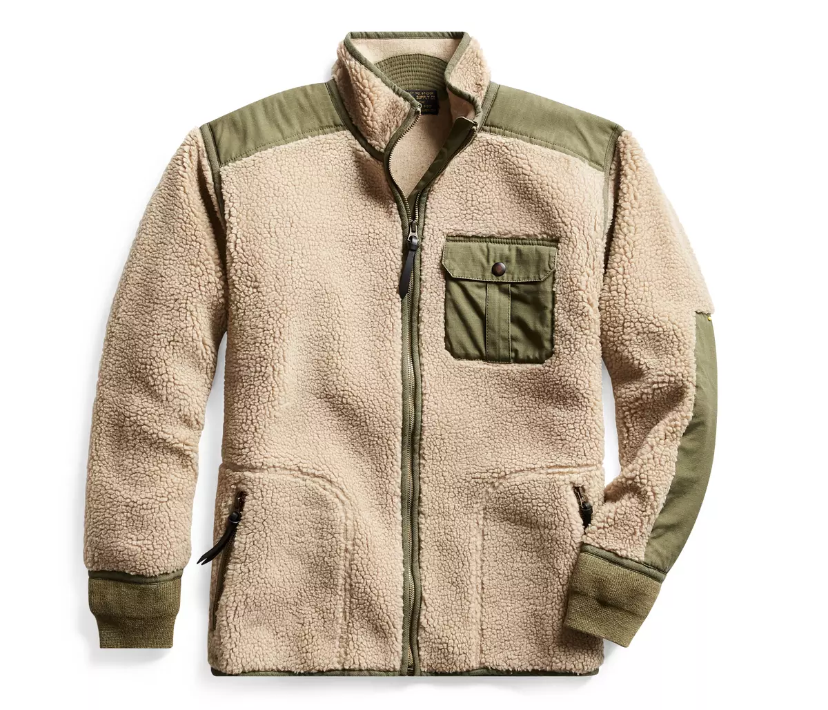 RRL New Ralph Lauren Vintage Ripstop Paneled Fleece Jacket Men's XL Extra-Large